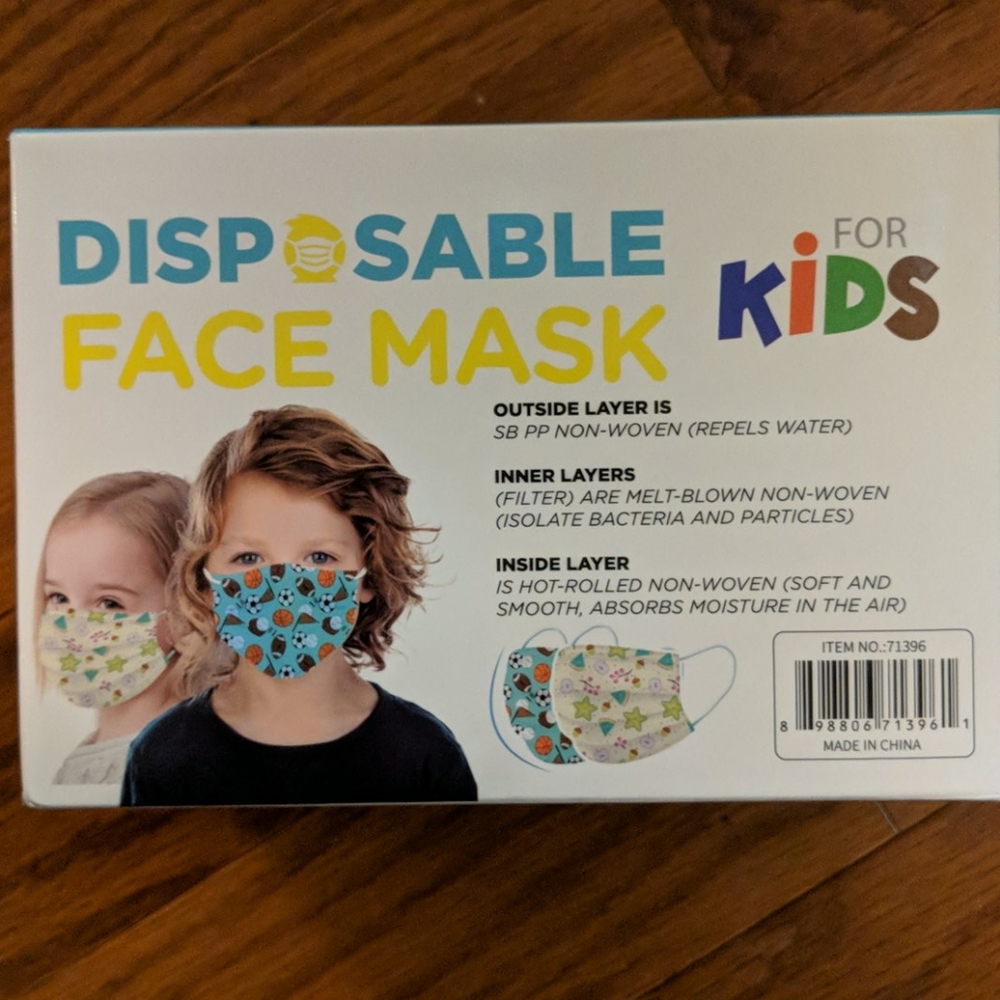 Disposable Face Mask for Kids, Boxed